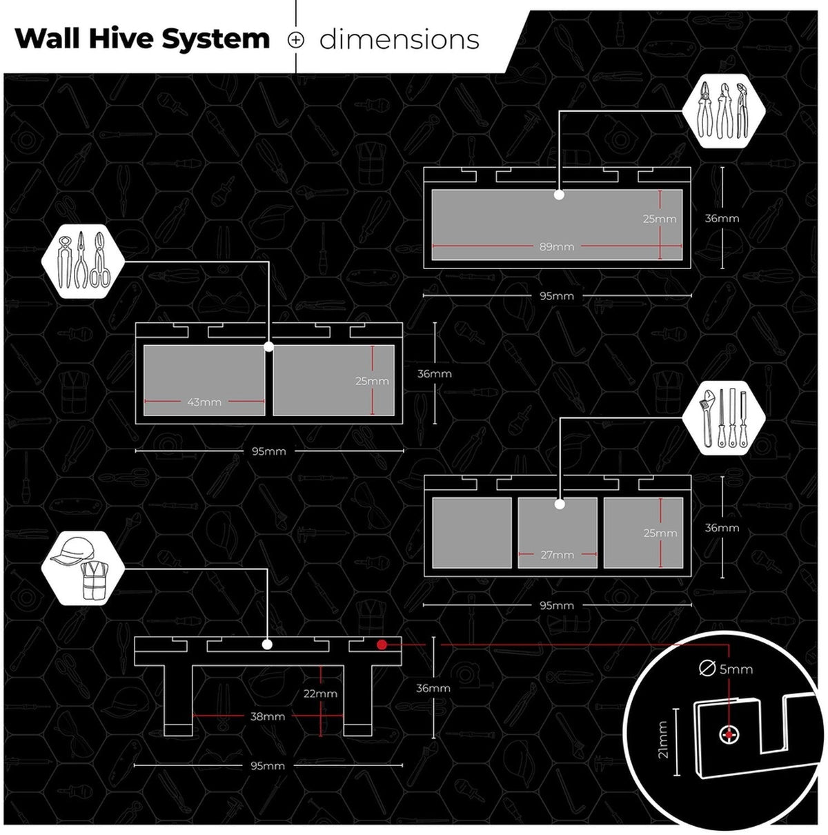 StealthMounts Wall Hive System Set , 4-Pack