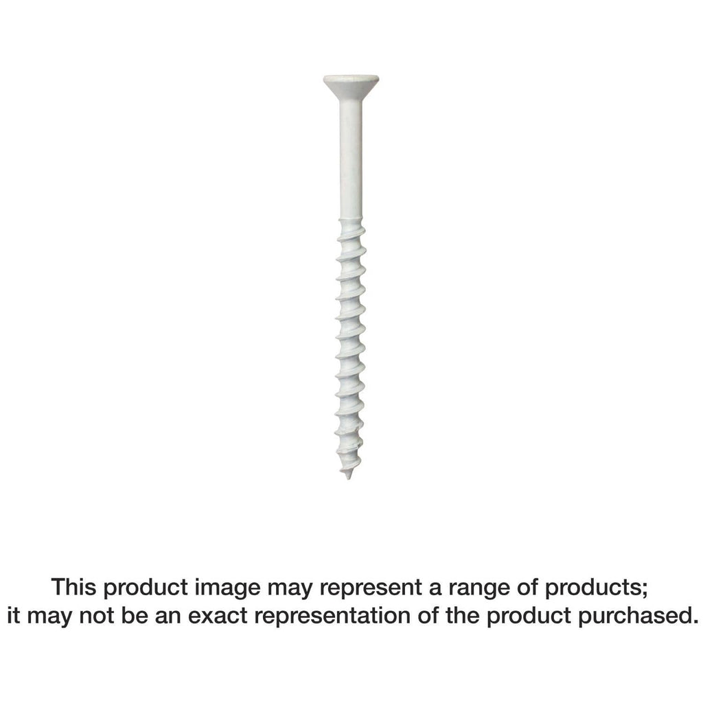 Simpson Strong-Tie TNTW18214TFC75 Titen Turbo, 3/16-in. x 2-1/4-in. 6-Lobe Flat-Head Concrete and Masonry Screw, White, 75-Pack