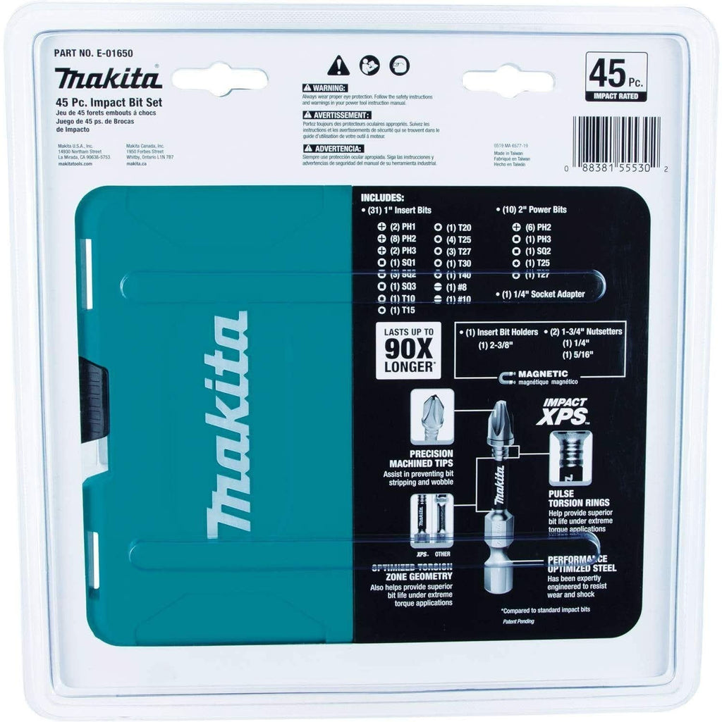 Makita E-01650 Impact XPS 45 Pc. Impact Bit Set