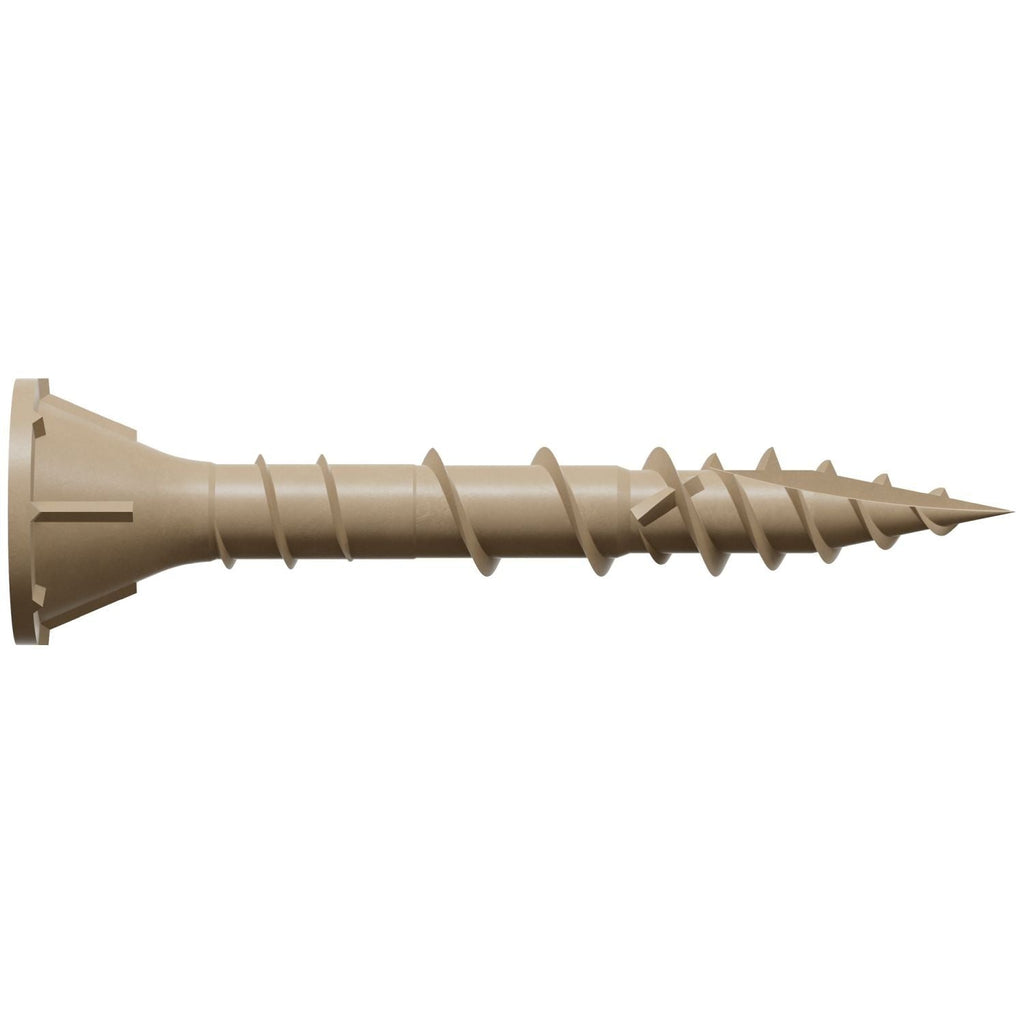 Simpson Strong-Tie DSVT114MB Deck-Drive DSV WOOD Screw, #8 x 1-1/4-in. T-25, Flat Head, Quik Guard, Tan, 1750-Pack
