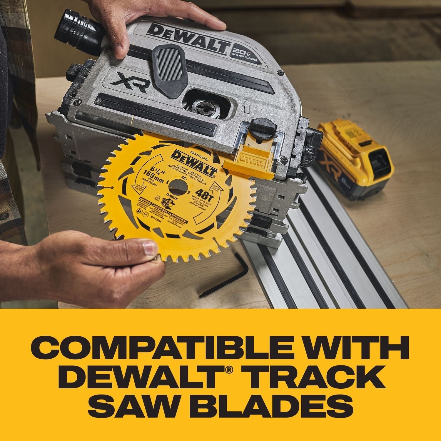DEWALT 20v XR Cordless 6-1/2-in Track Saw 8.0Ah Kit (DCS525STWW1)