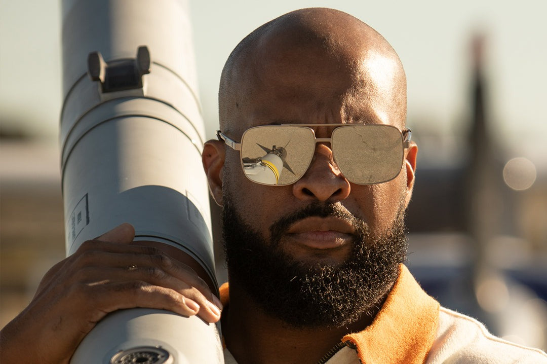 Heat Wave Nimitz Gun Metal Frame SILVER Lens Sunglasses