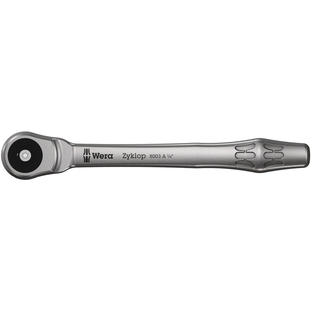 Wera 8003 A Zyklop Metal Ratchet With Push-Through Square And 1/4-in. Drive, 1/4-in.x141-mm.