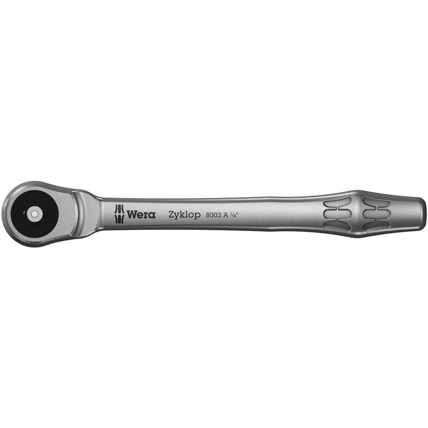 Wera 8003 A Zyklop Metal Ratchet With Push-Through Square And 1/4-in. Drive, 1/4-in.x141-mm.