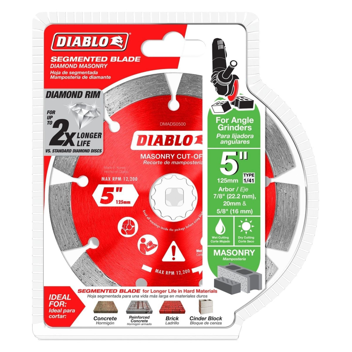 Diablo DMADS0500 5 Inch Diamond Segmented Cut-Off Discs for Masonry
