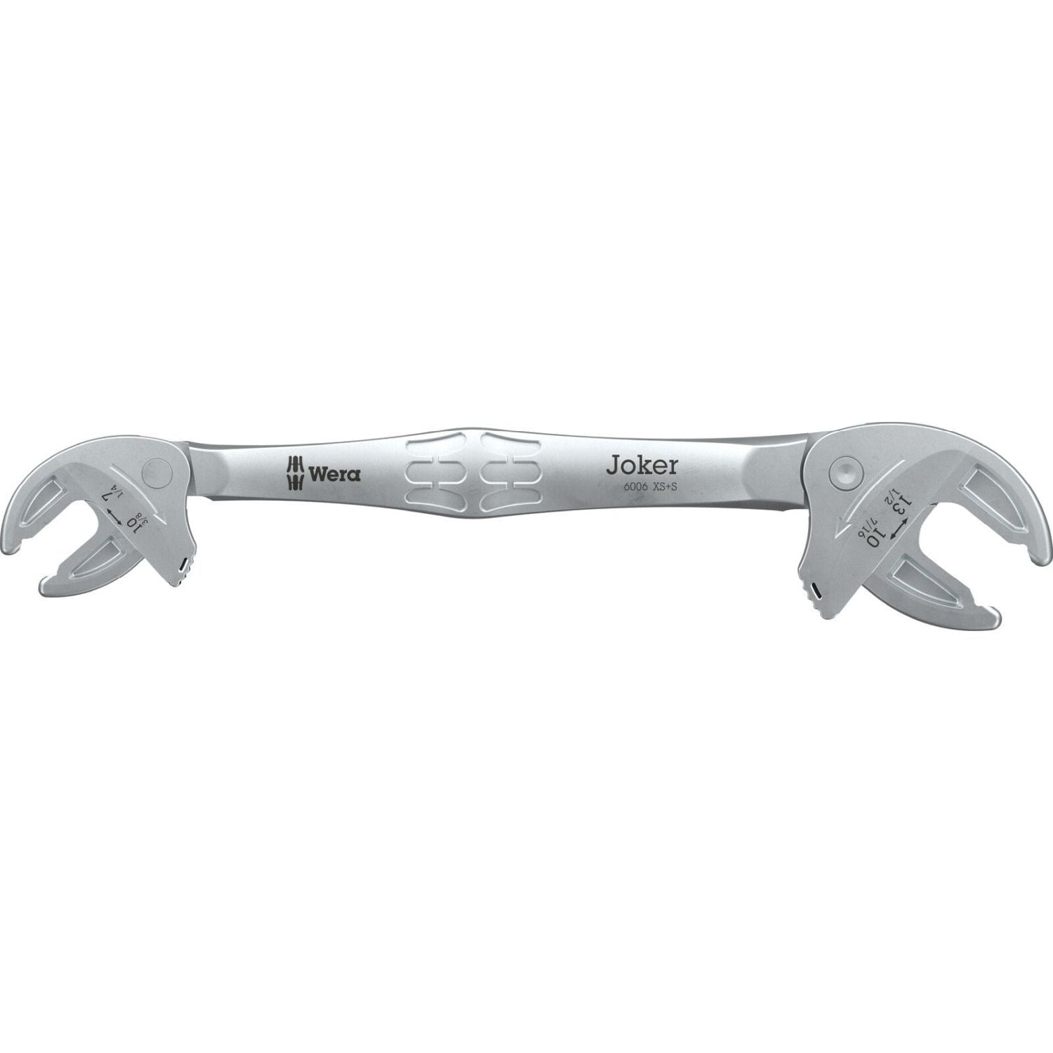 Wera 6006 Joker Xs/S Self-Setting Double Spanner, 7; 8; 9; 10x1/4; 5/16; 3/8“-in.x10; 11; 12; 13x7/16; 1/2-in.x161-mm.