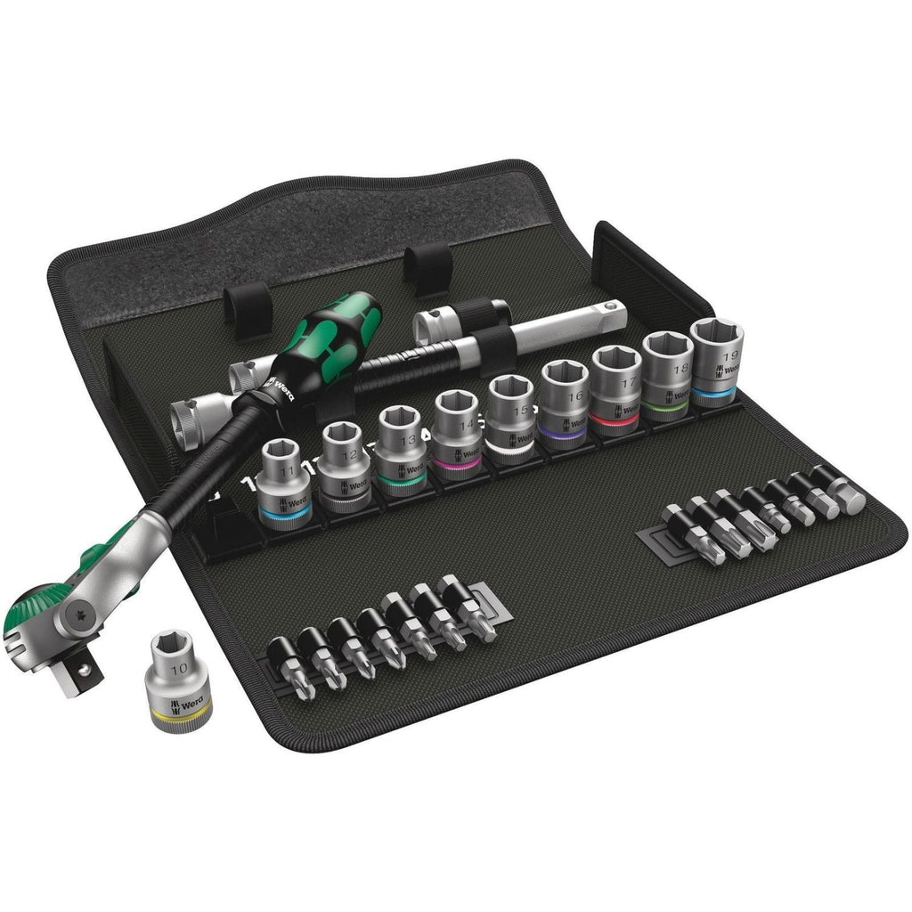 Wera 8100 Sc 6 Zyklop Speed Ratchet Set, 1/2-in. Drive, Metric, 28-Pieces
