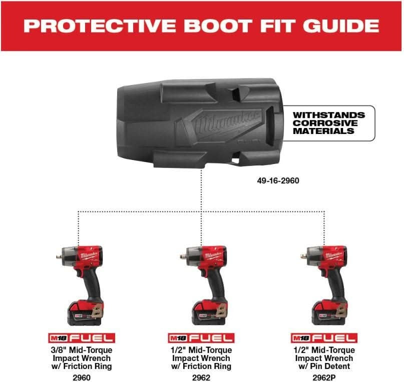 Milwaukee 49-16-2960 M18 FUEL Mid-Torque Impact Wrench Protective Boot