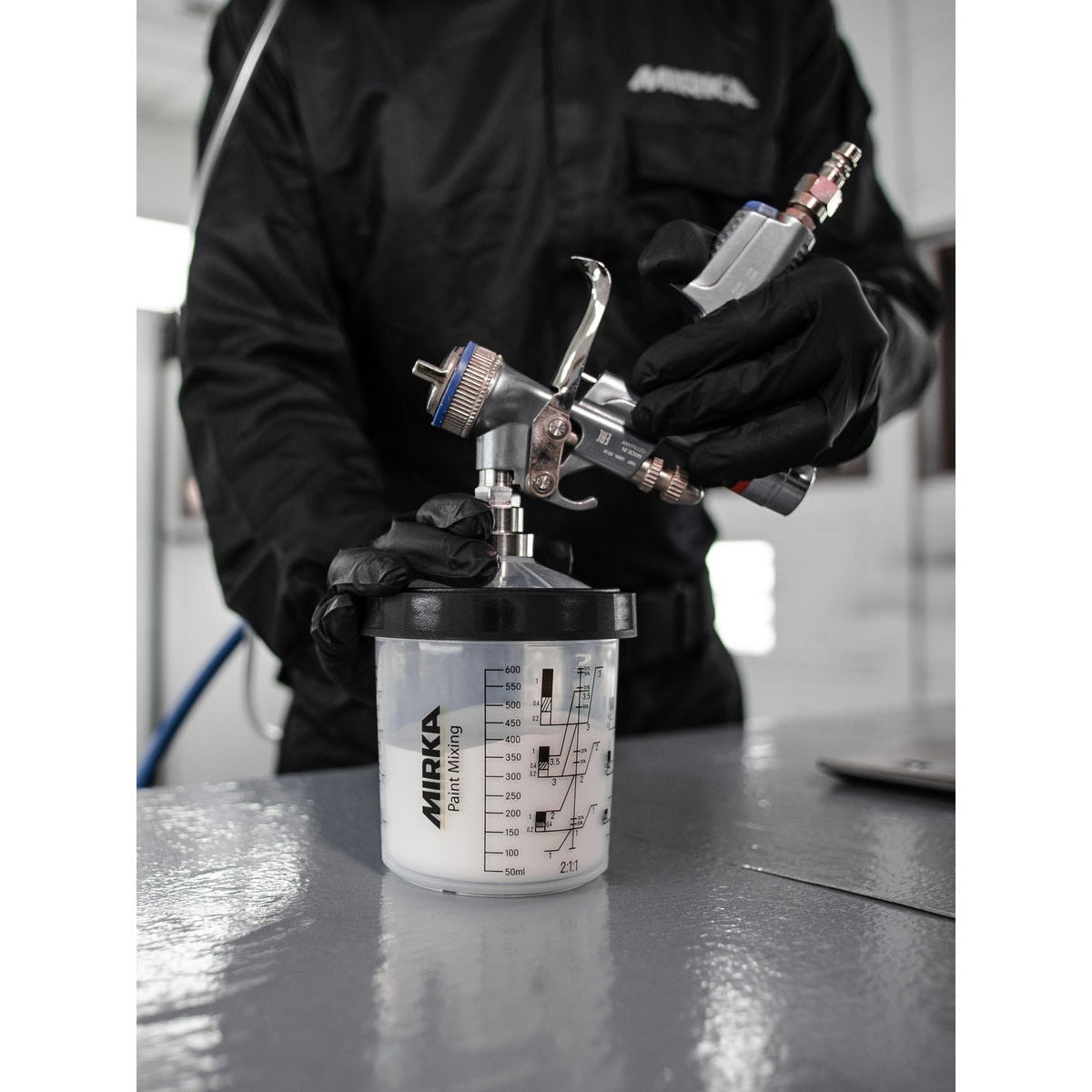 Mirka Stainless Steel PCS Spray Gun Adapter for Paint Cup System (9190171113)