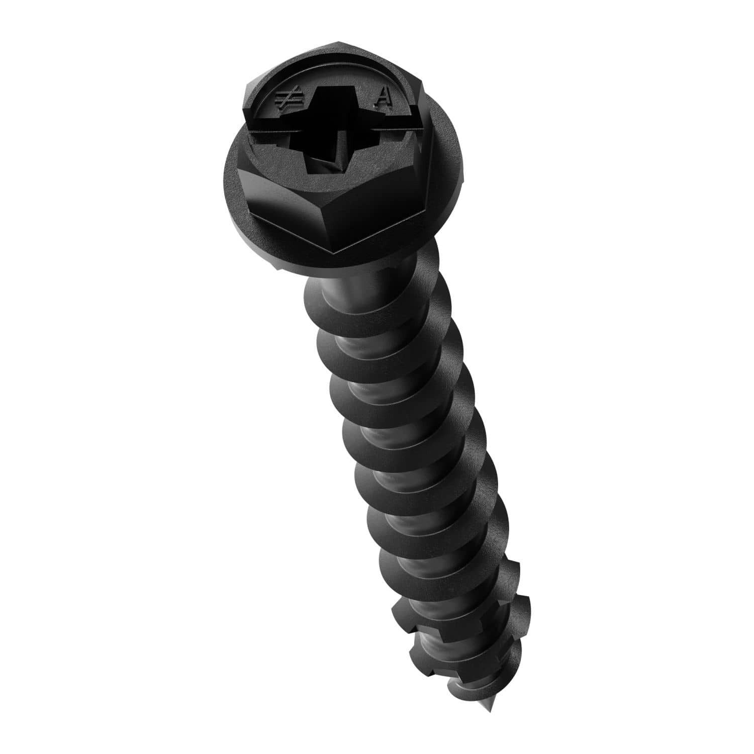 Simpson Strong-Tie TNTBL25134H Titen Turbo, 1/4-in. x 1-3/4-in. Hex-Head Concrete and Masonry Screw, Black, 100-Pack