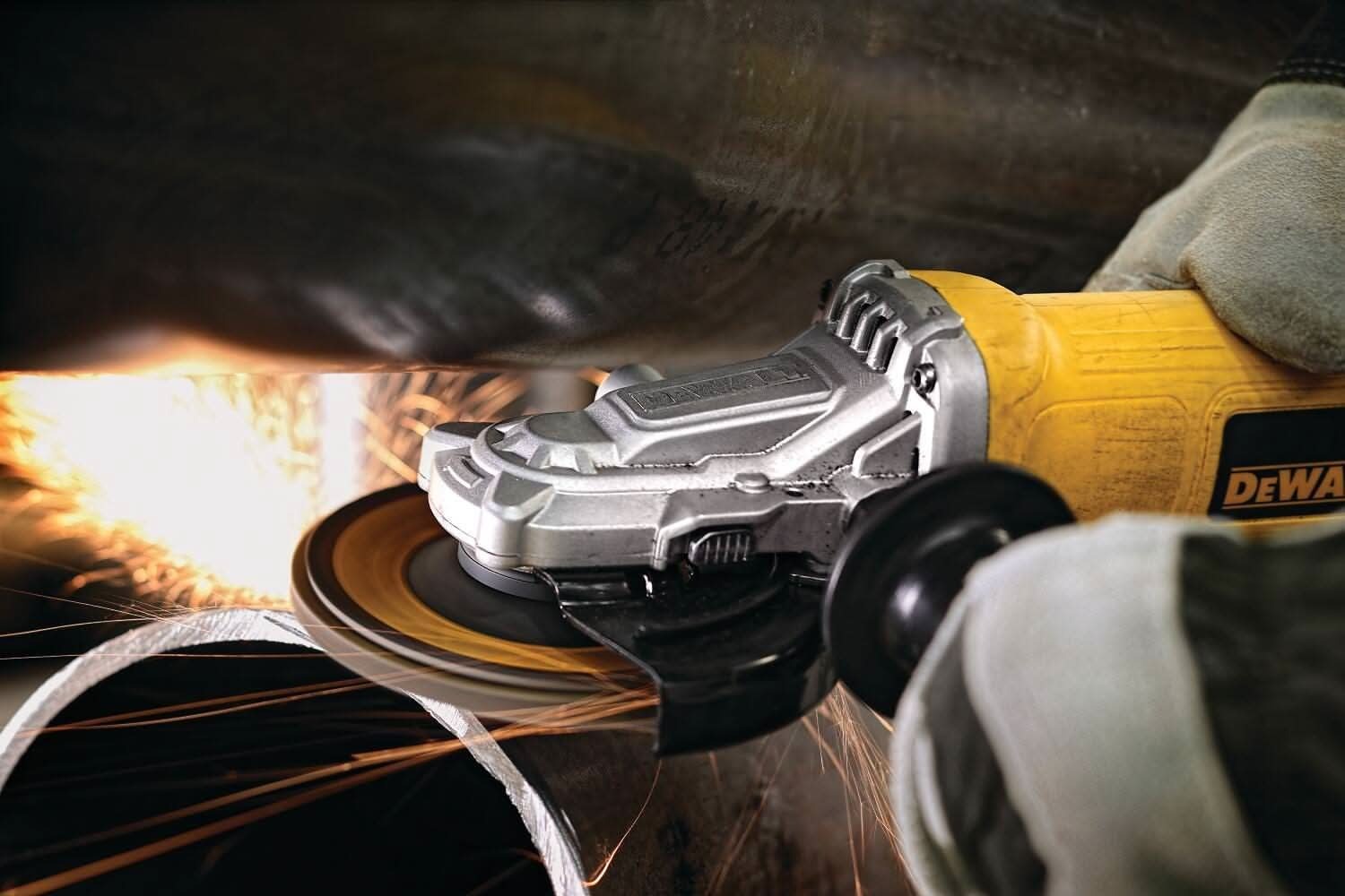 DeWalt DWE4120FN Corded 4-1/2 IN. - 5 IN. Flat Head Paddle Switch Small Angle Grinder with No Lock-On