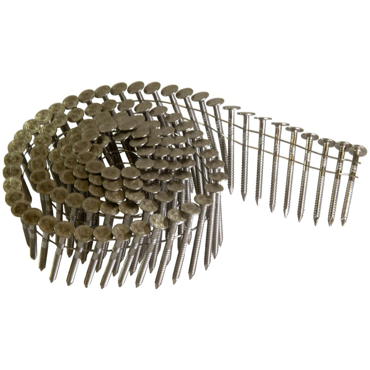 Simpson Strong-Tie S11A175RNBP 15° Wire Coil, Full Round Head, Ring-Shank Roofing Nail, 1-3/4-in. Type 304, 480-Pack