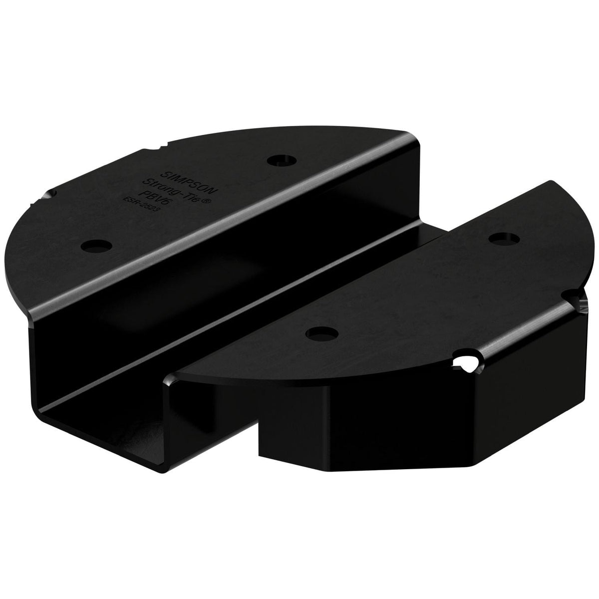 Simpson Strong-Tie PBV6PC PBV 6-in. Black Powder-Coated Hidden Standoff Post Base for Viga Post