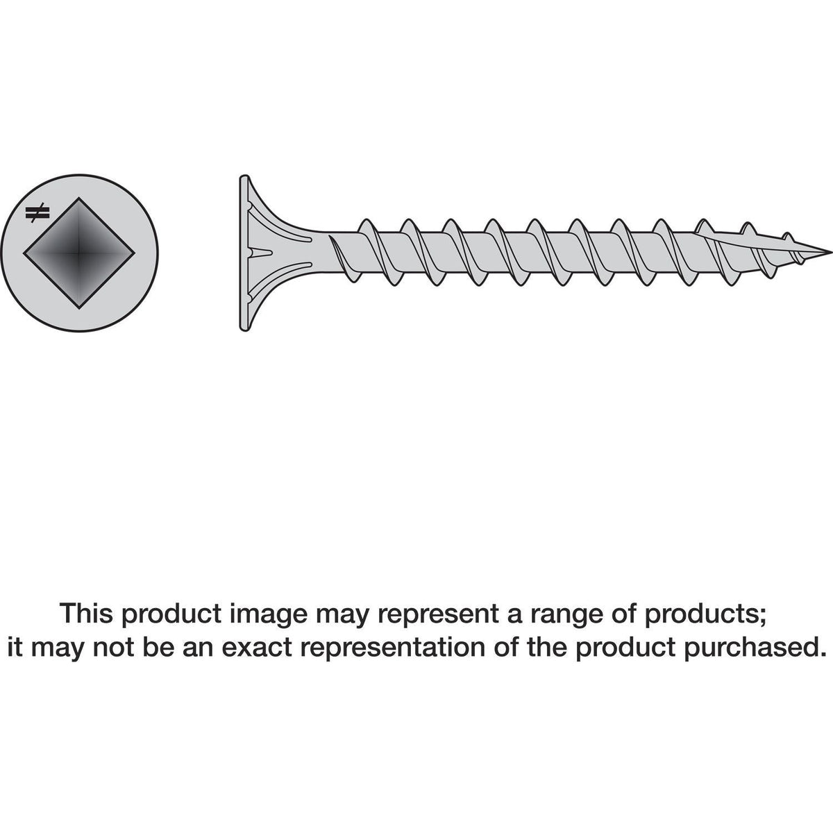 Simpson Strong-Tie T08C225WQ-RP10 Fiber-Cement Screw, #8 x 2-1/4-in. #2 Square Wafer-Head, Type 316, 10-Pack