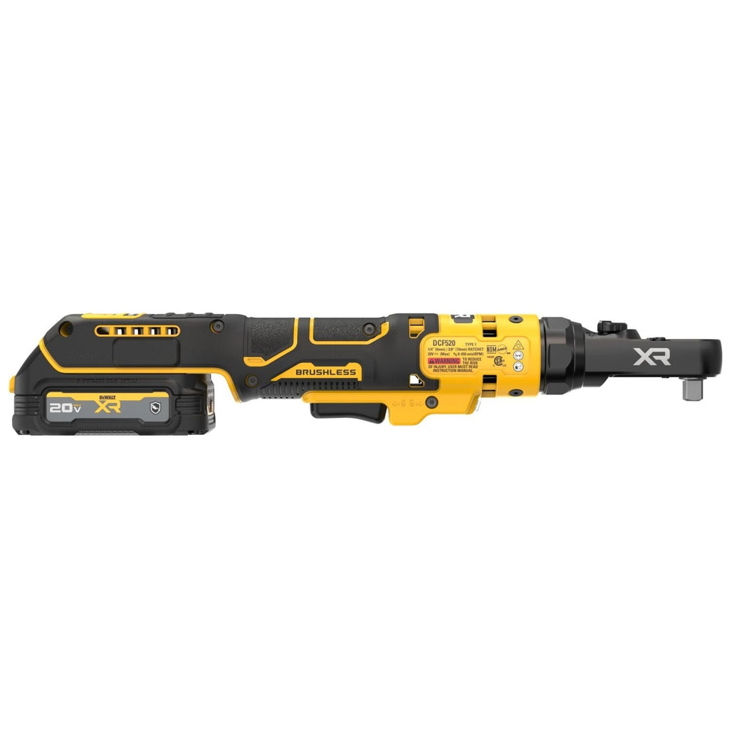 DeWALT DCF520GE1 20V MAX XR Brushless 1/4-in. & 3/8-in. Sealed Head Ratchet 1.7Ah Kit
