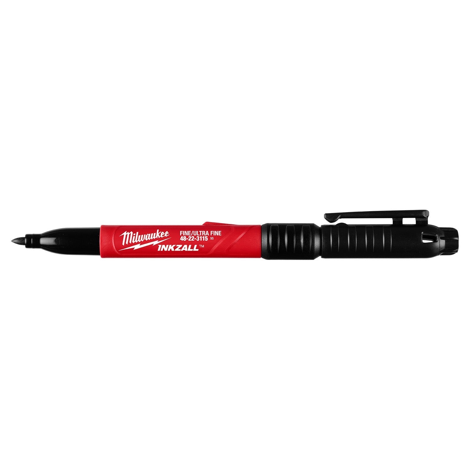 Milwaukee 48-22-3115 INKZALL Double-Sided Ultra Fine & Fine Point Black Jobsite Marker