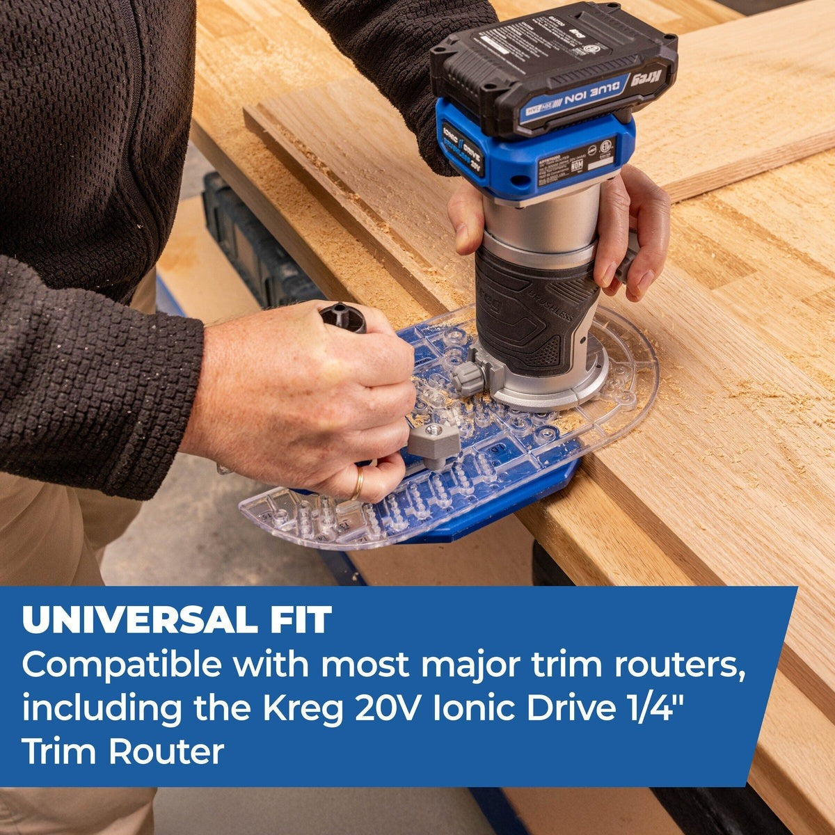 Kreg Trim Router Edge Guide Router Accessory for Dados, Grooves, and Circle Cuts (KRTBP150)
