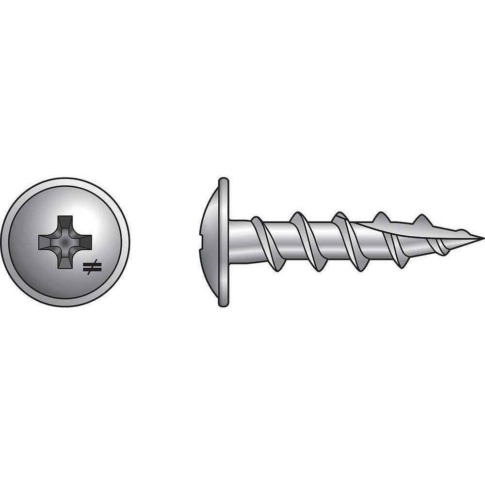 Simpson Strong-Tie S08C075KQM Wire-Lath Modified Truss-Head Screw, #8 x 3/4-in., #2 Phillips Head, Type 305, 1000-Pack