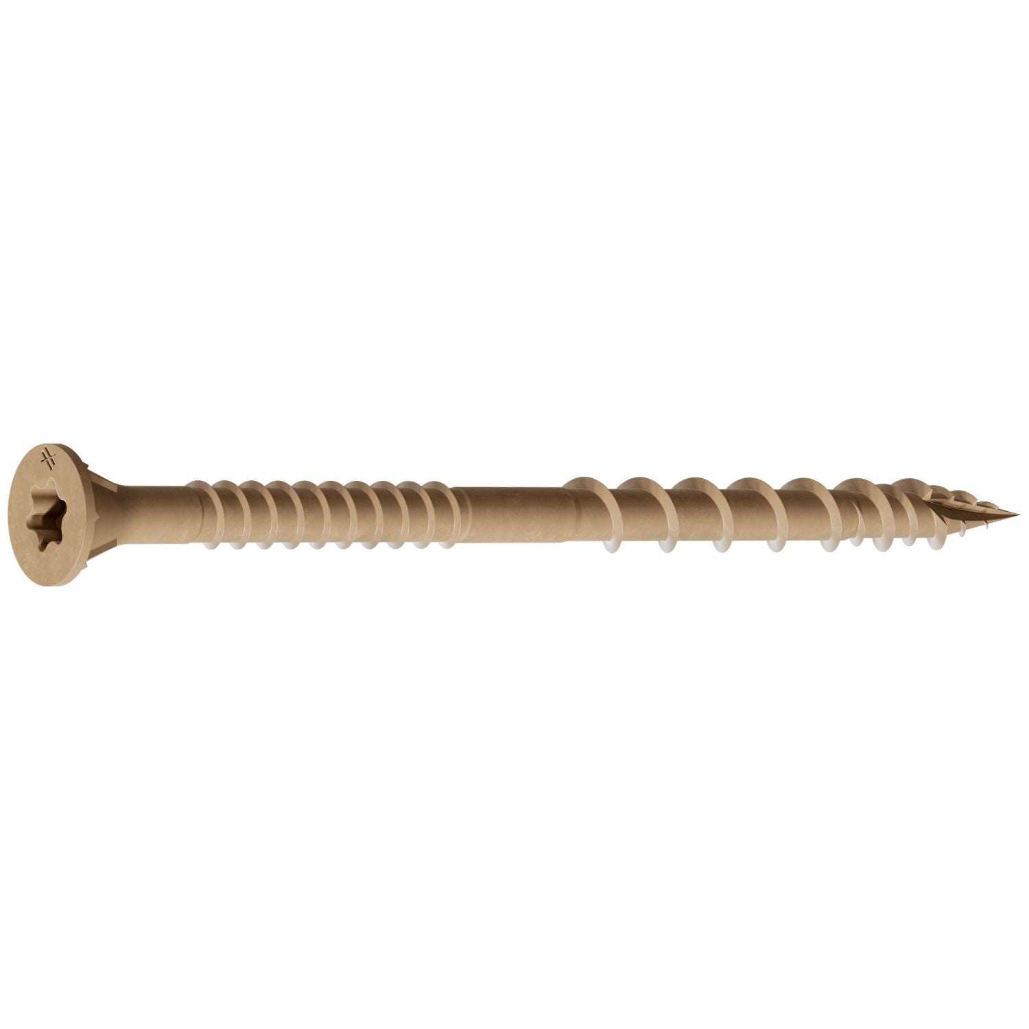 Simpson Strong-Tie DSVT3R350 Deck-Drive DSV WOOD Screw, #10 x 3-in. T-25, Flat Head, Quik Guard, Tan, 350-Pack