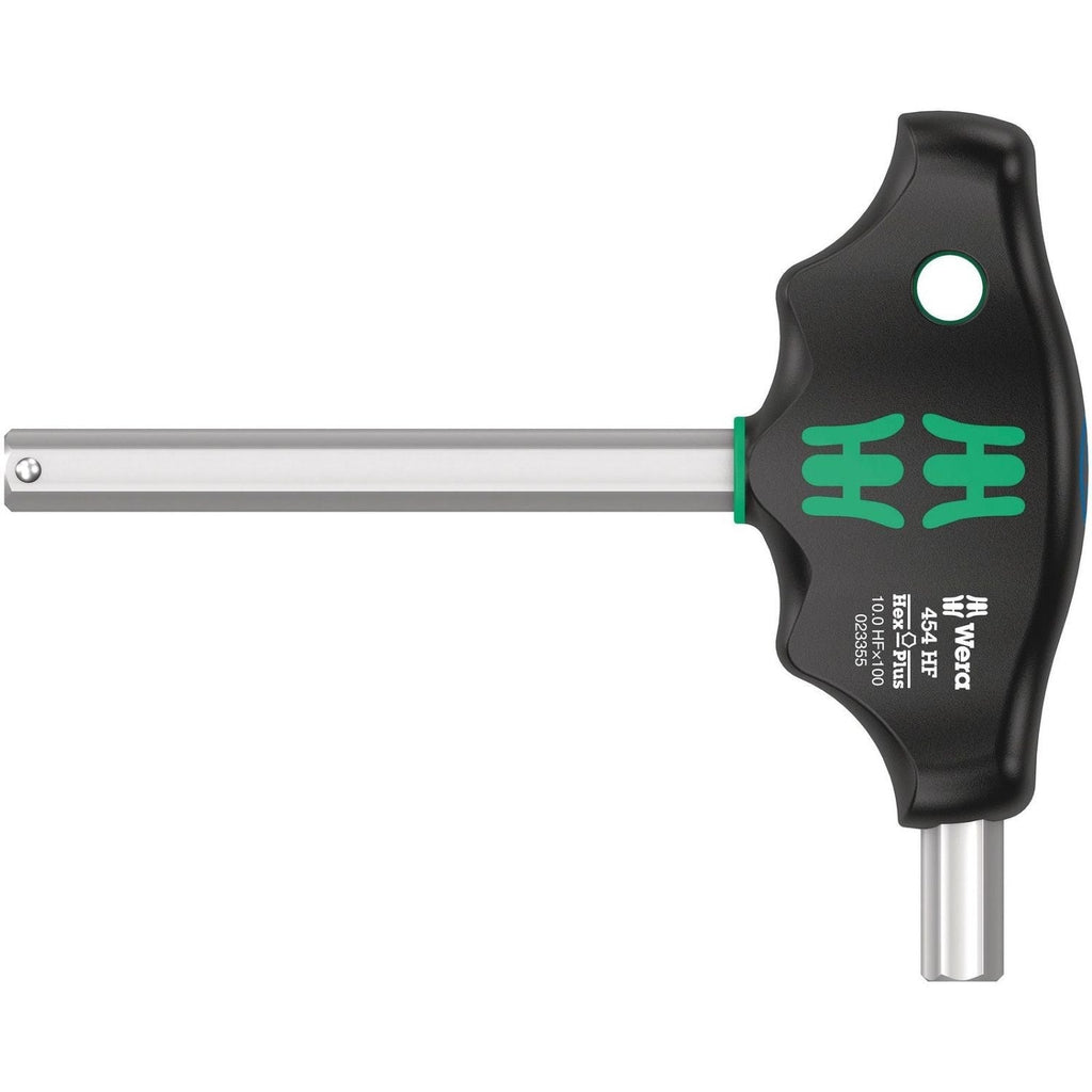 Wera 454 Hf T-Handle Hexagon Screwdriver Hex-Plus With Holding Function, 10x100-mm.