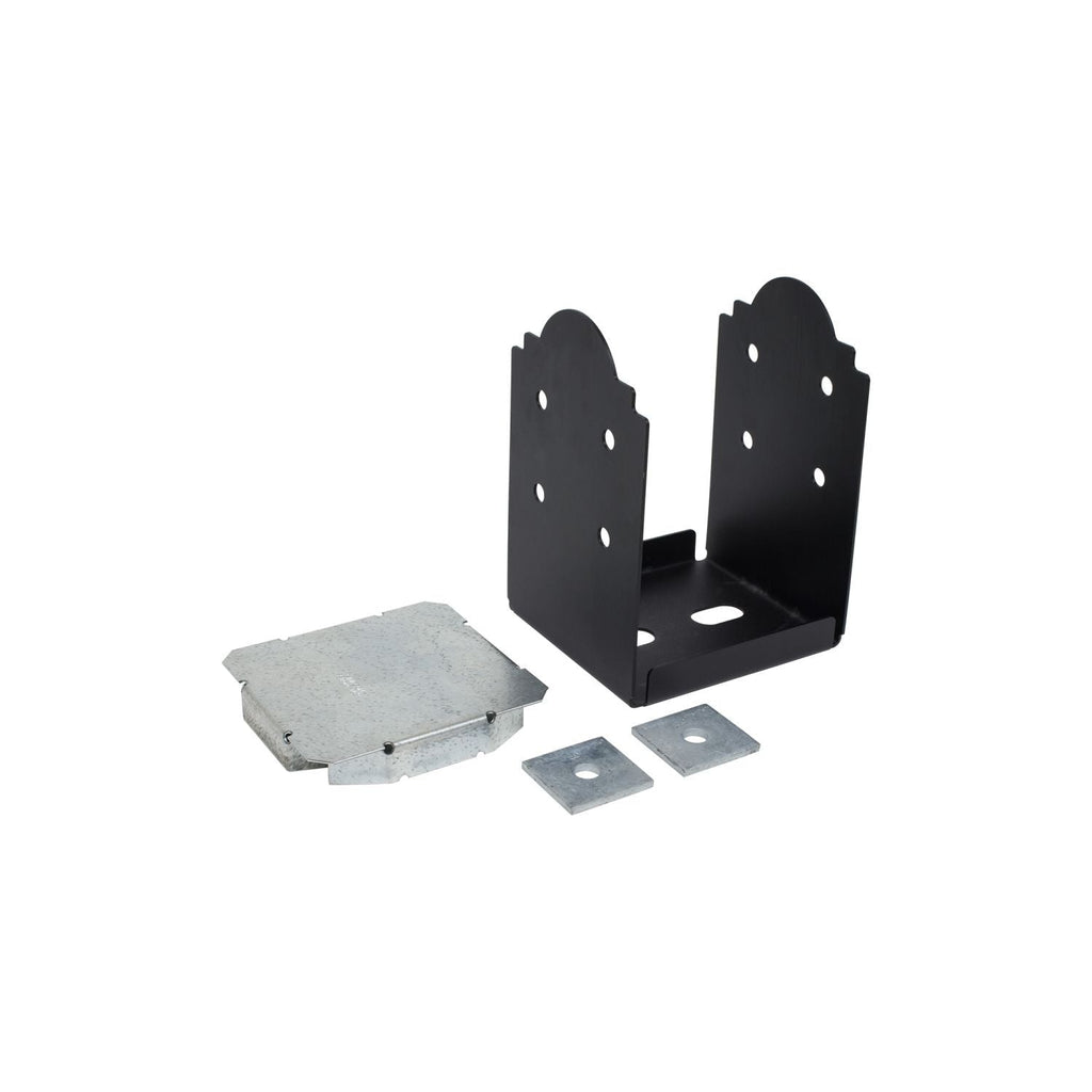 Simpson Strong-Tie APB88 Outdoor Accents Mission Collection ZMAX, Black Powder-Coated Post Base for 8x8