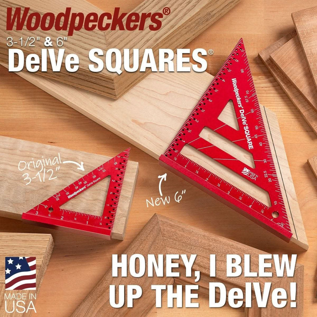 Woodpeckers DELVESQAL3 DelVe Square, 3.5 in. Aluminum + Rack-It