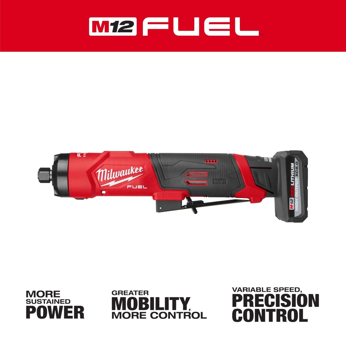 Milwaukee M12 FUEL 1/4-in. Straight Die Grinder 2.5Ah Kit (3486-22)
