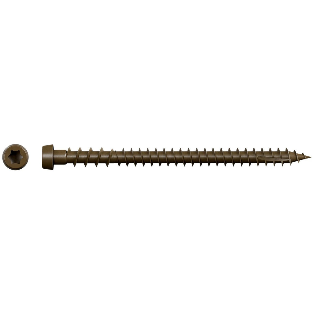 Simpson Strong-Tie Deck-Drive DCU COMPOSITE Collated Screw, #10 x 2-3/4-in. Quik Guard Brown 01, 1000-Pack (DCU234SBR01)