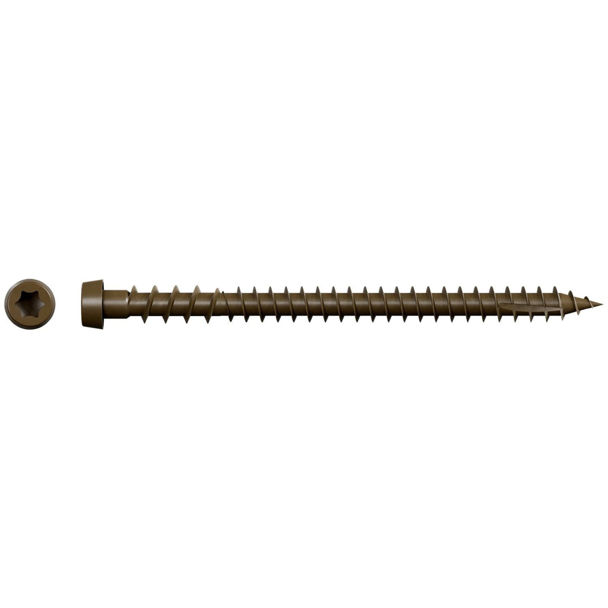 Simpson Strong-Tie Deck-Drive DCU COMPOSITE Collated Screw, #10 x 2-3/4-in. Quik Guard Brown 01, 1000-Pack (DCU234SBR01)