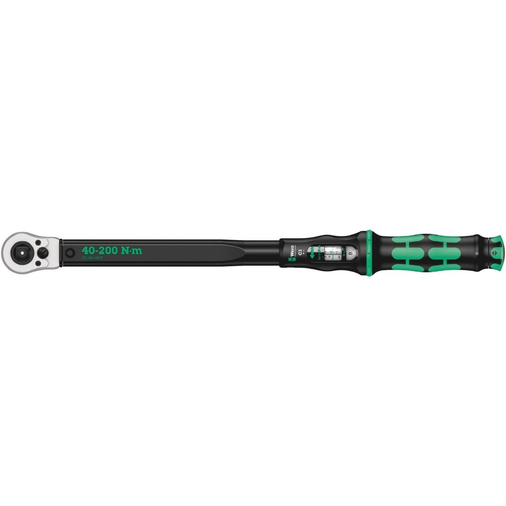 Wera Click-Torque C 3 Push R/L Adjustable Torque Wrench For Clockwise And Anti-Clockwise Torque-Control, 40-200 Nm, 1/2-in.x40-200 Nm
