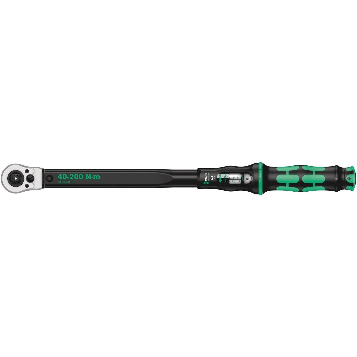 Wera Click-Torque C 3 Push R/L Adjustable Torque Wrench For Clockwise And Anti-Clockwise Torque-Control, 40-200 Nm, 1/2-in.x40-200 Nm