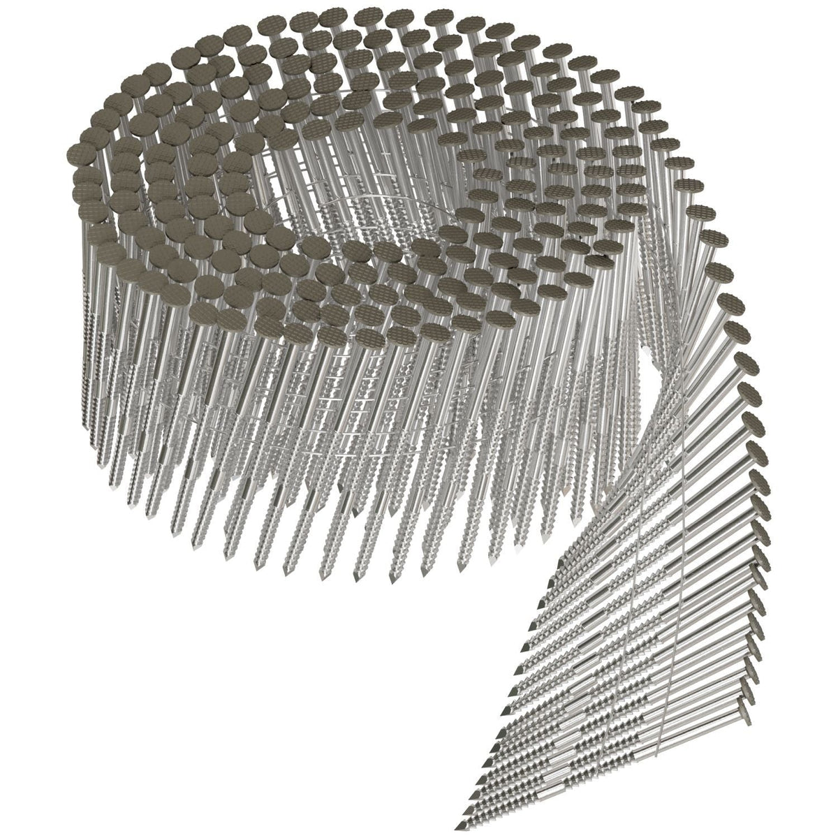 Simpson Strong-Tie S13A225CCG 15° Wire Coil, Painted Full Round Head, Ring-Shank Nail, 2-1/4-in. x .092-in. Type 304, Gray, 3600-Pack