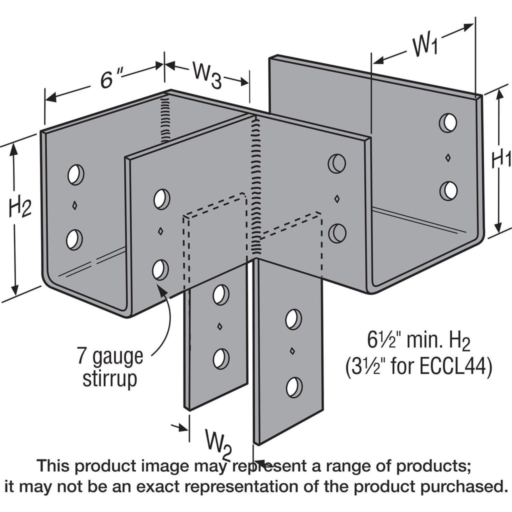 Simpson Strong-Tie ECCLL444 ECCLL L-Shape End Column Cap for 4x Beams, 4x Post, Skewed Left