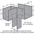 Simpson Strong-Tie ECCLL444 ECCLL L-Shape End Column Cap for 4x Beams, 4x Post, Skewed Left