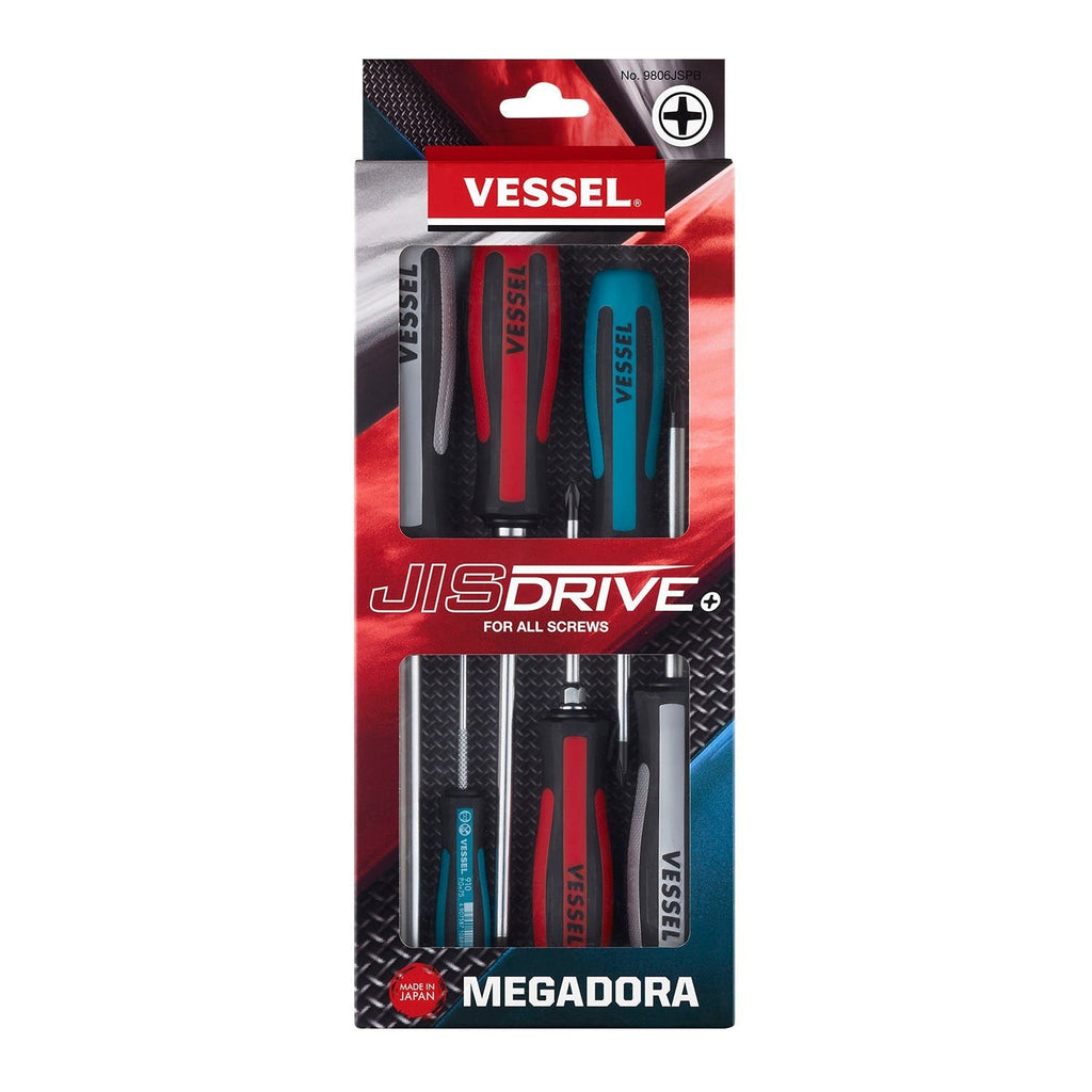 Vessel 9806JSPB MEGADORA JISDRIVE Screwdriver 6-Piece Set (9806JSPB)