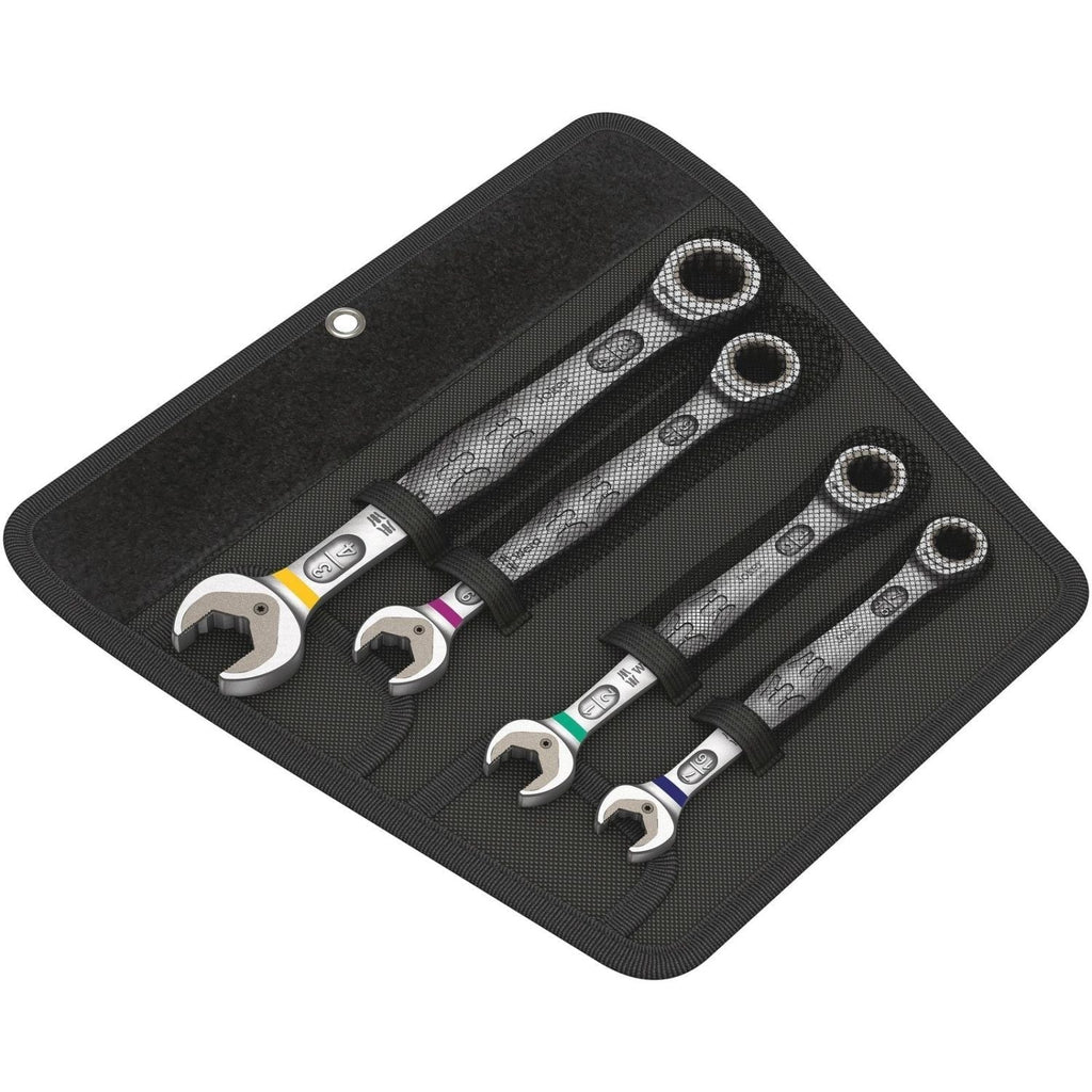 Wera 6000 Joker 4 Imperial Set 1 Ratcheting Combination Wrenches Set, Imperial, 4-Pieces