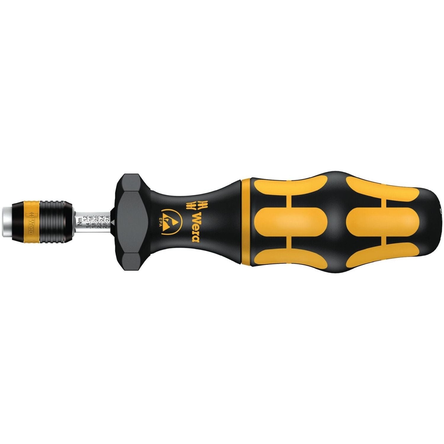 Wera Series 7400 Esd Kraftform Adjustable Torque Screwdrivers (2.5-29.0 In.Lbs.) With Rapidaptor Quick-Release Chuck, 7446 Esdx11-29 In. Lbs.