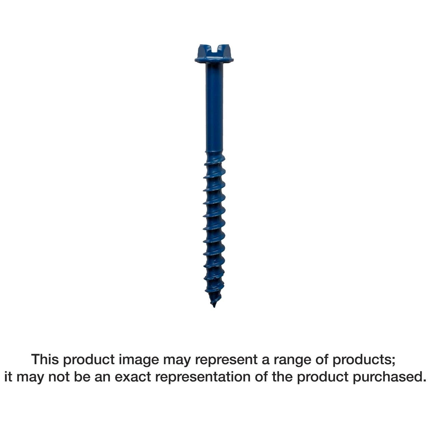Simpson Strong-Tie TNT25314H Titen Turbo, 1/4-in. x 3-1/4-in. Hex-Head Concrete and Masonry Screw, Blue, 100-Pack