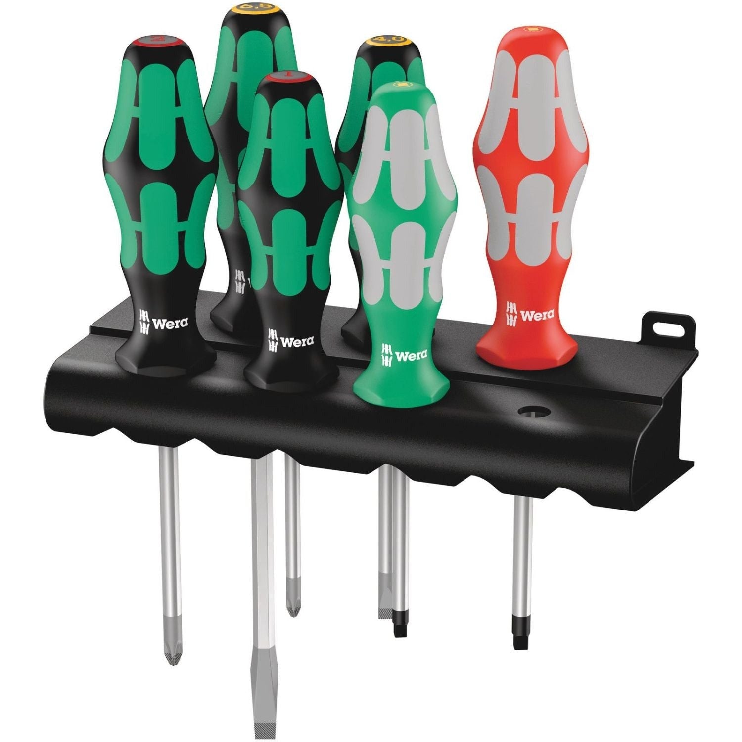 Wera 334/368/6 Screwdriver Set And Rack, 6-Pieces