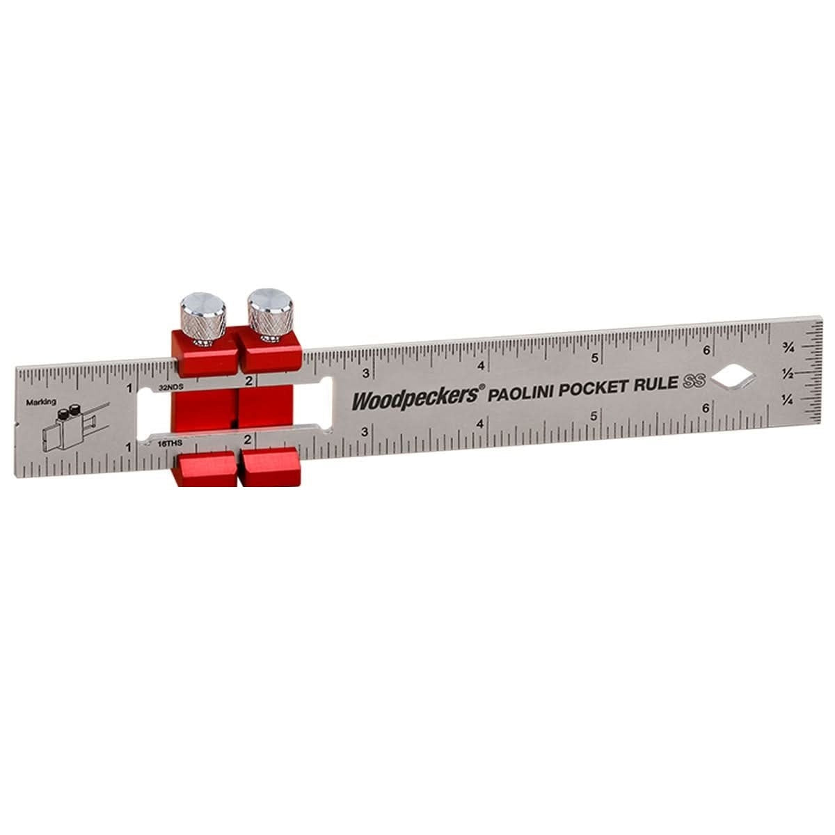 Woodpeckers PPRSS-6-19 Paolini Pocket Rule -6 Inch Stainless Steel