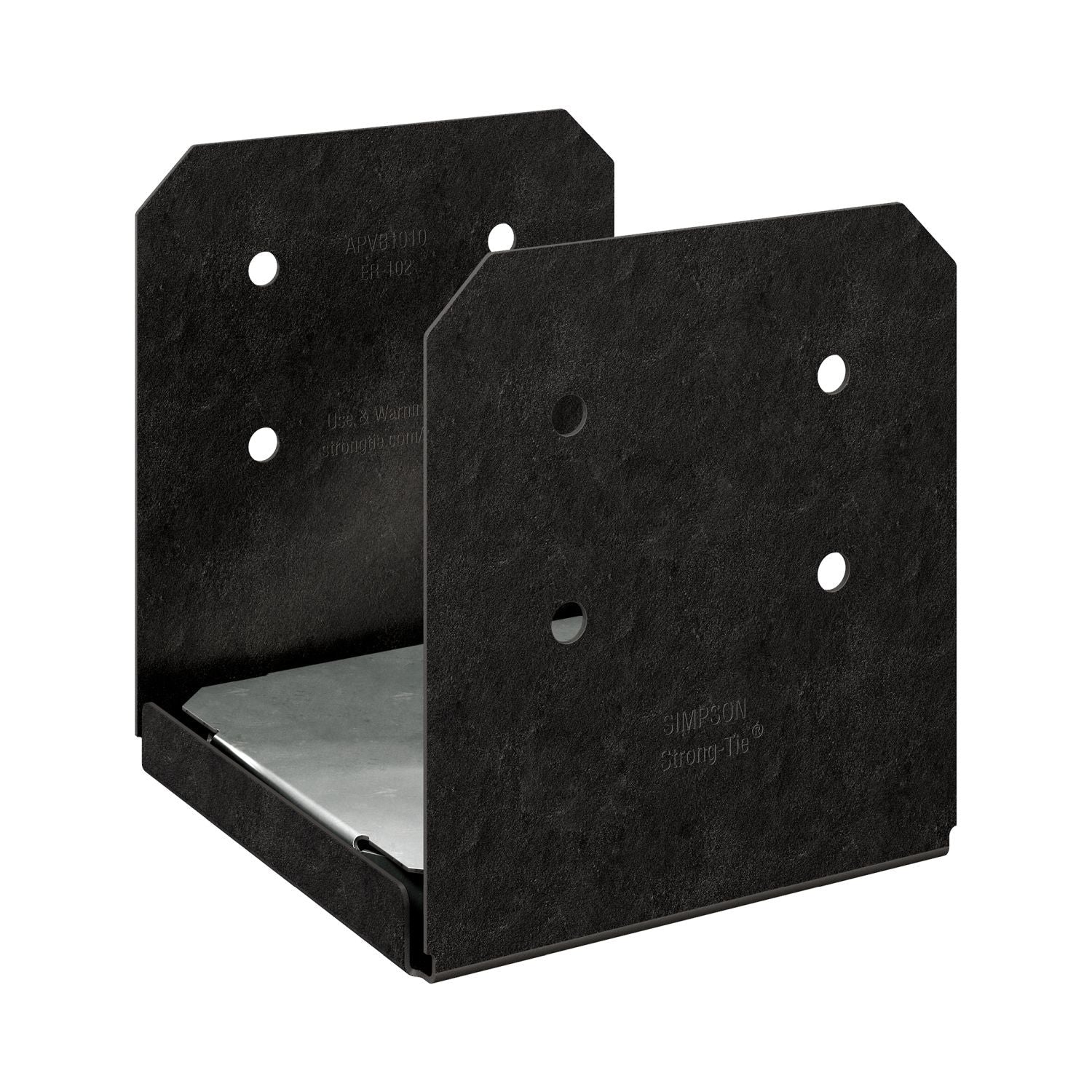 Simpson Strong-Tie APVB1010 Outdoor Accents Avant Collection ZMAX, Black Powder-Coated Post Base for 10x10