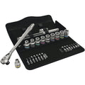 Wera 8100 Sc 8 Zyklop Metal Ratchet Set With Switch Lever, 1/2-in. Drive, Metric, 28-Pieces