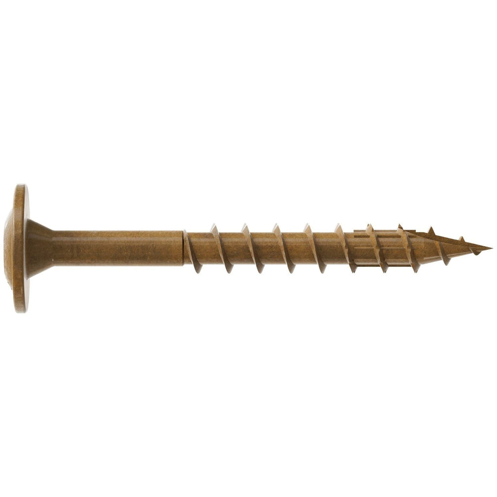 Simpson Strong-Tie CBT08112R100 Wafer-Head Construction Screw, #8 x 1-1/2-in. T20, Quik Guard, Tan, 100-Pack