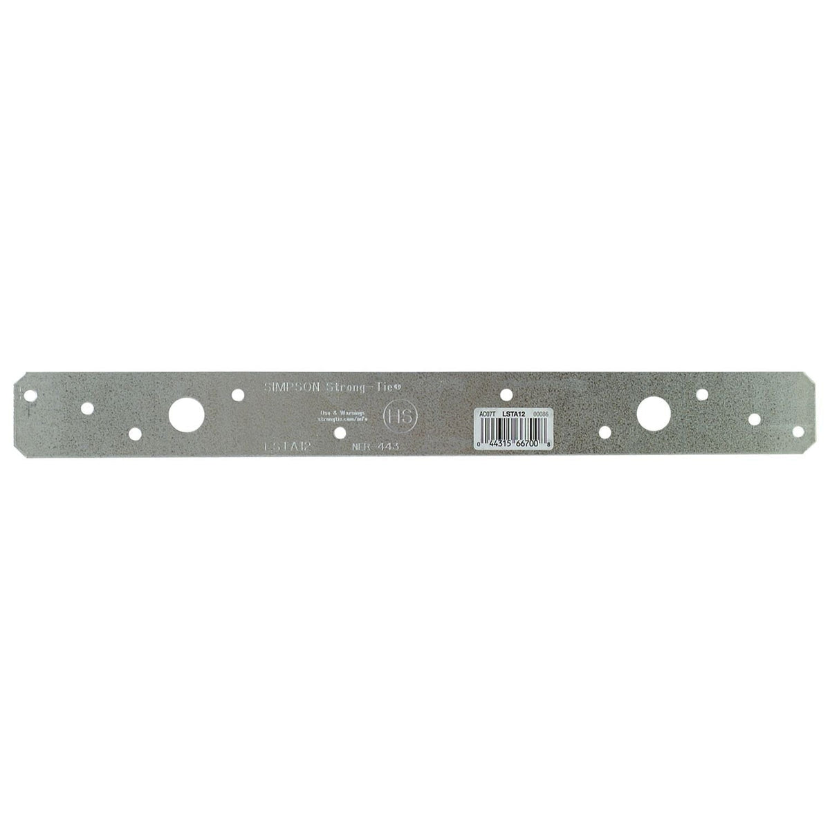 Simpson Strong-Tie 1-1/4-in. x 12-in. 20-Gauge Galvanized Strap Tie (LSTA12)