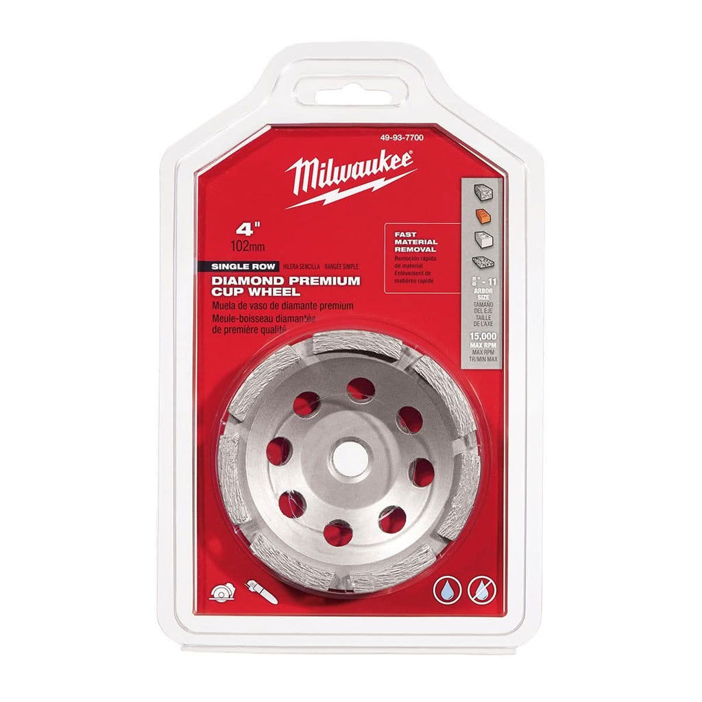 Milwaukee 49-93-7700 4" Single Row Diamond Cup Wheel