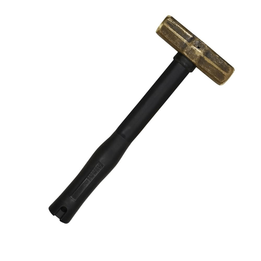 Klein 7HBRFRH10 Brass Sledge Hammer - Fiberglass Rubber Grip Handle - 10 lbs.