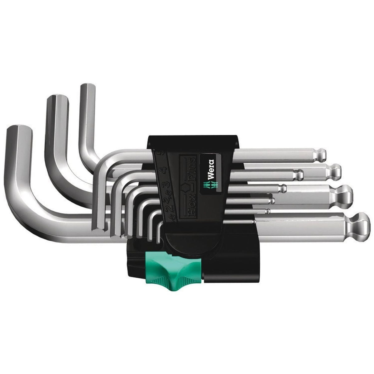 Wera 950/9 Hex-Plus 3 L-Key Set, Metric, Chrome-Plated, 9-Pieces