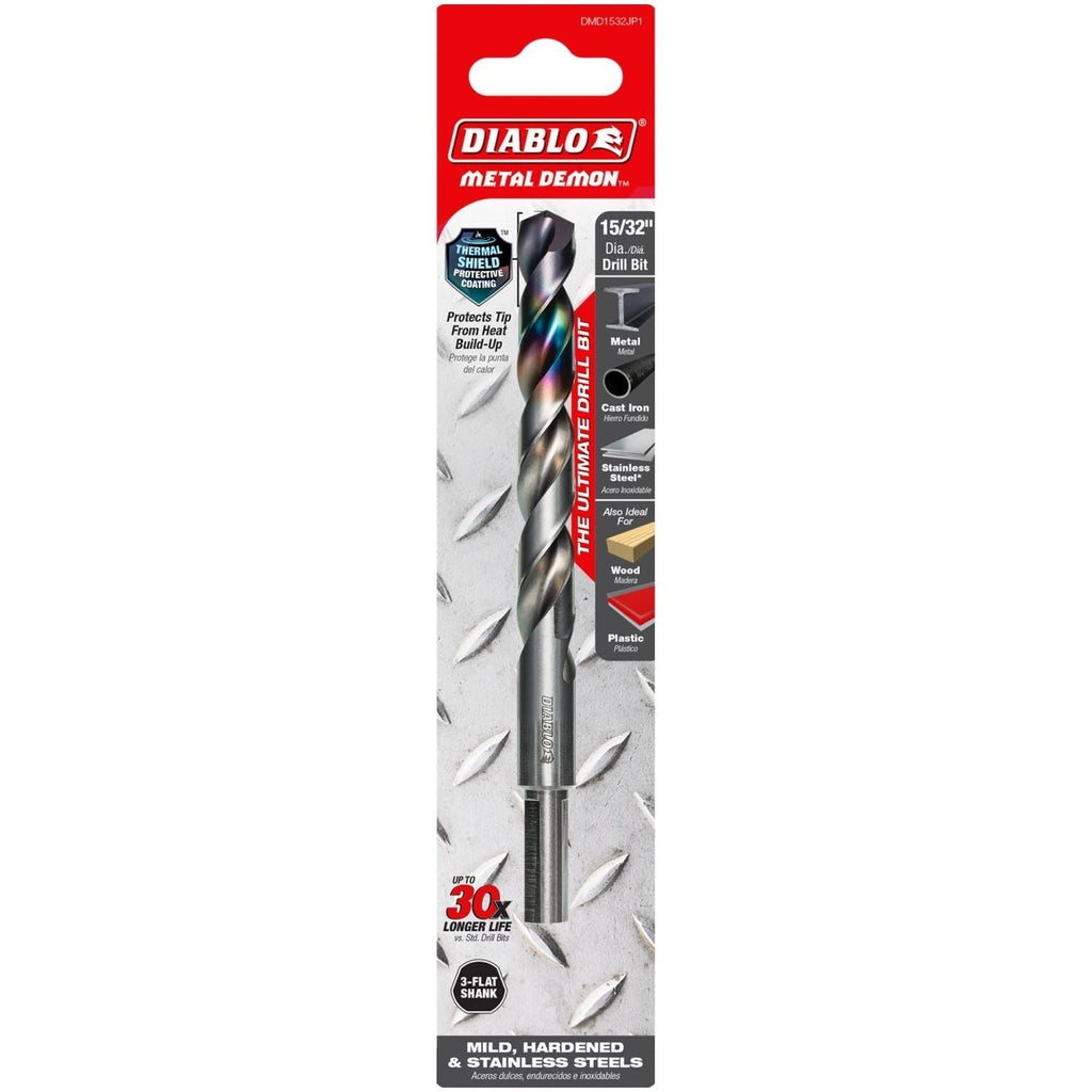 Diablo DMD1532JP1 15/32-in. Metal Demon Drill Bit for Mild, Hardened and Stainless Steels