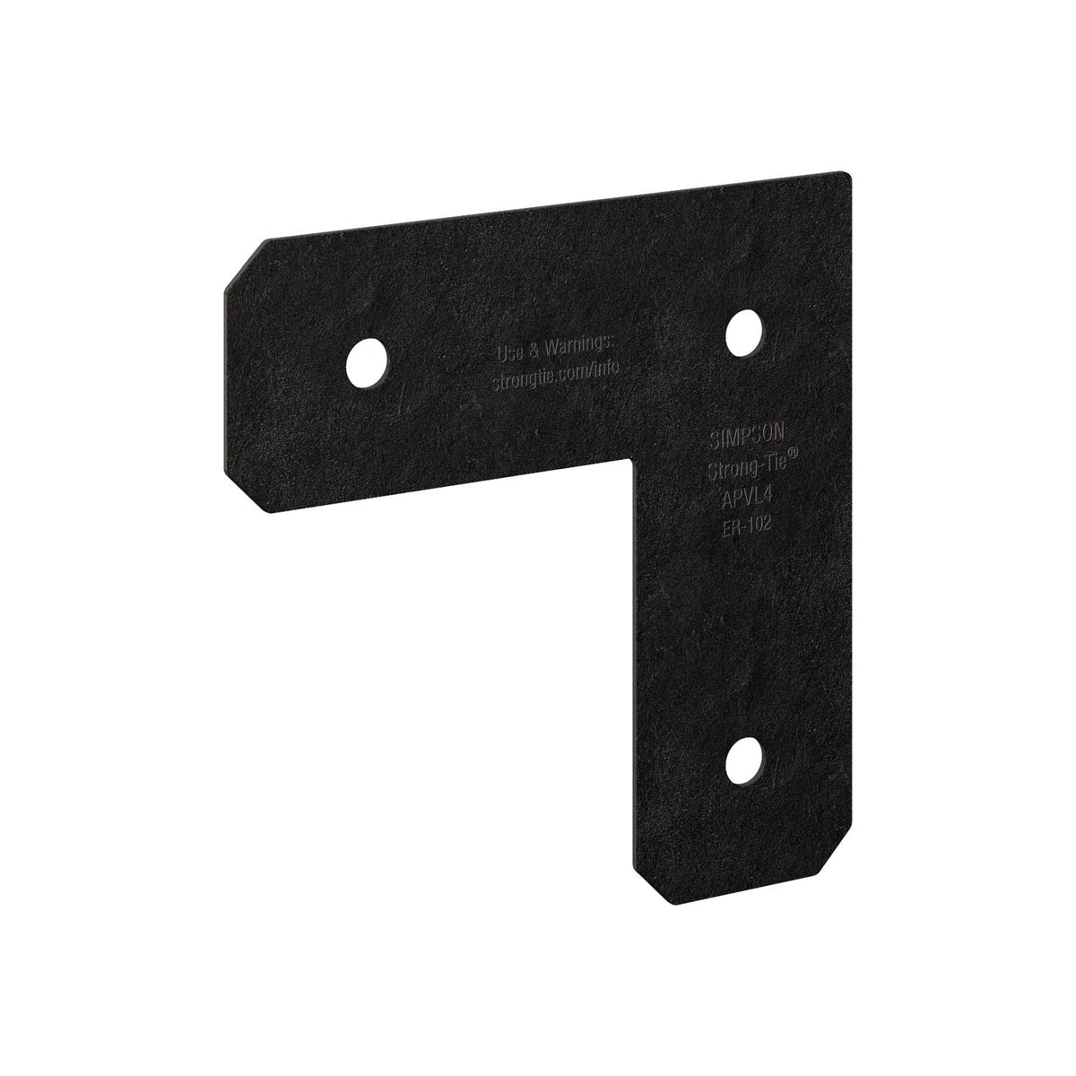 Simpson Strong-Tie APVL4 Outdoor Accents Avant Collection ZMAX, Black Powder-Coated L Strap for 4x4