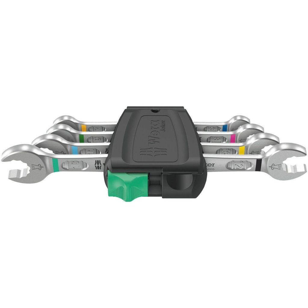 Wera 6005 Joker 4 Set 1 Double Open End Wrench Set, 4-Pieces